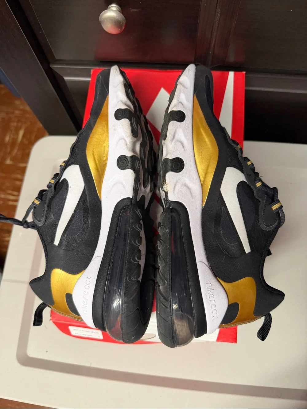 Nike Kids' Black & Gold Air Max-Style Athletic Sneakers